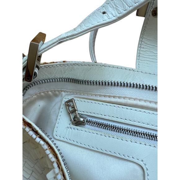Fendi Textured White Crossbody Bag - Picture 5 of 6